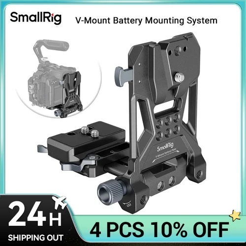 SmallRig Placa de batería de montaje en V, placa de montaje de batería de bloqueo en V con placa de liberación rápida para Arca-Swiss, 1/4 ""-20 hilos para DSLR