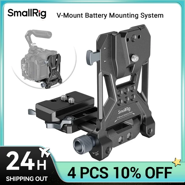 SmallRig Składana Płytka Baterii V-Mount, Montaż Bez Użycia Narzędzi, Kompleksowe Rozwiązanie Montażowe dla Sony, Canon, Panasonic i Aparatów DSLR