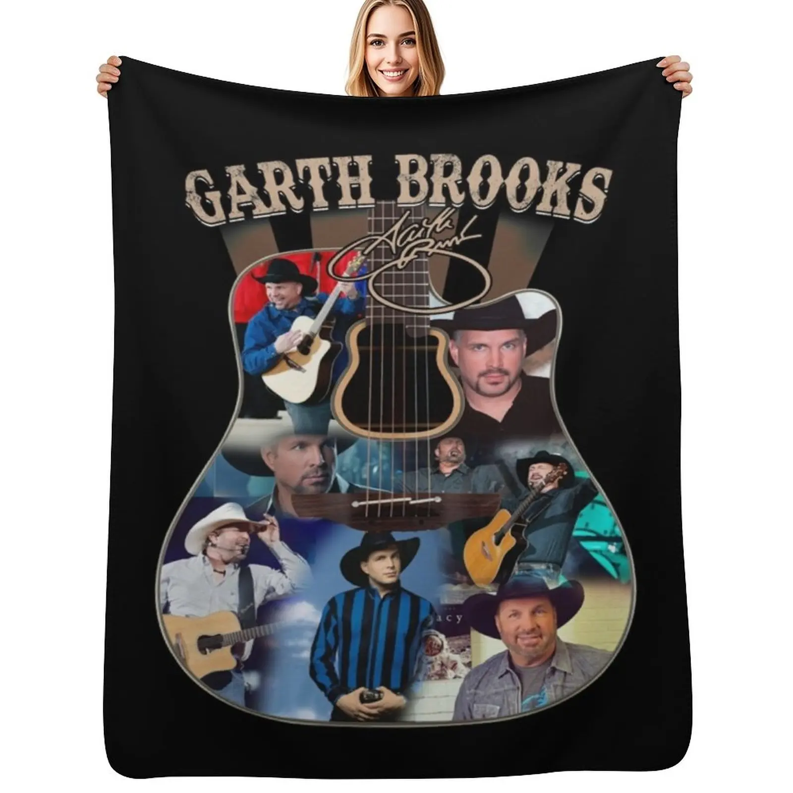 

Garth BROOKS Guitar Signature Sweat Throw Blanket decorative blankets ands blankets and throws Plaid Blankets