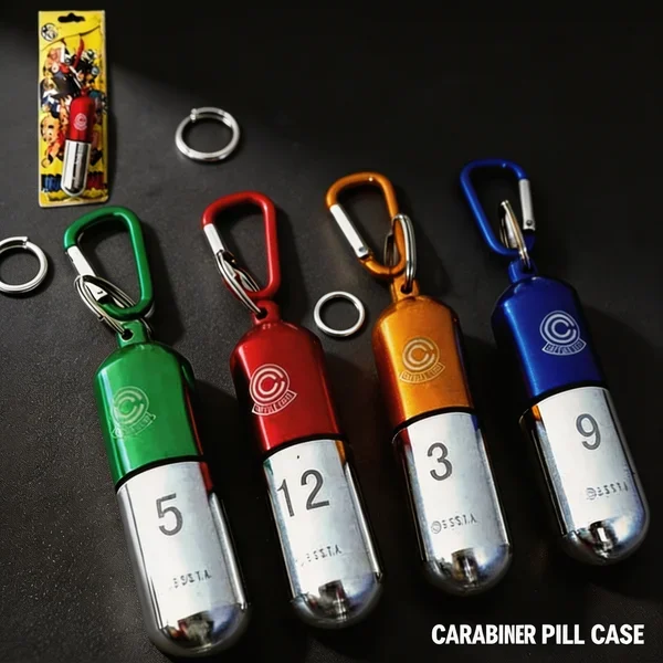 Dragon Ball Aluminum Alloy Capsule Creative Portable Pill Straw storage bottle outdoor toothpick box Keychain Toy Pendant Gifts