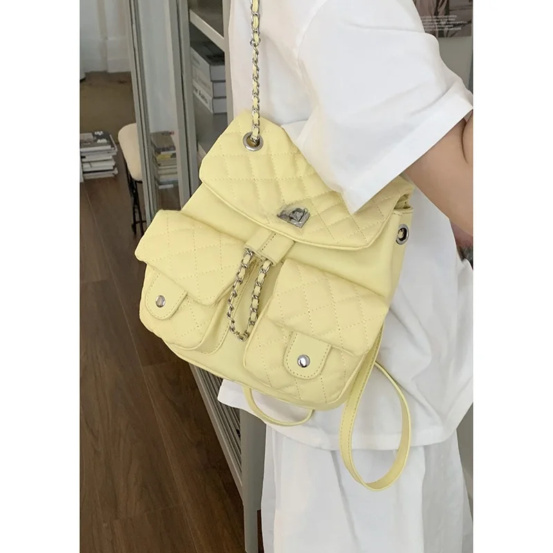 

Faionable Small Fraance Sle Women's Bapa 2025 New Trend Diamond id Chain Buet Bag Casual Soft PU Leather