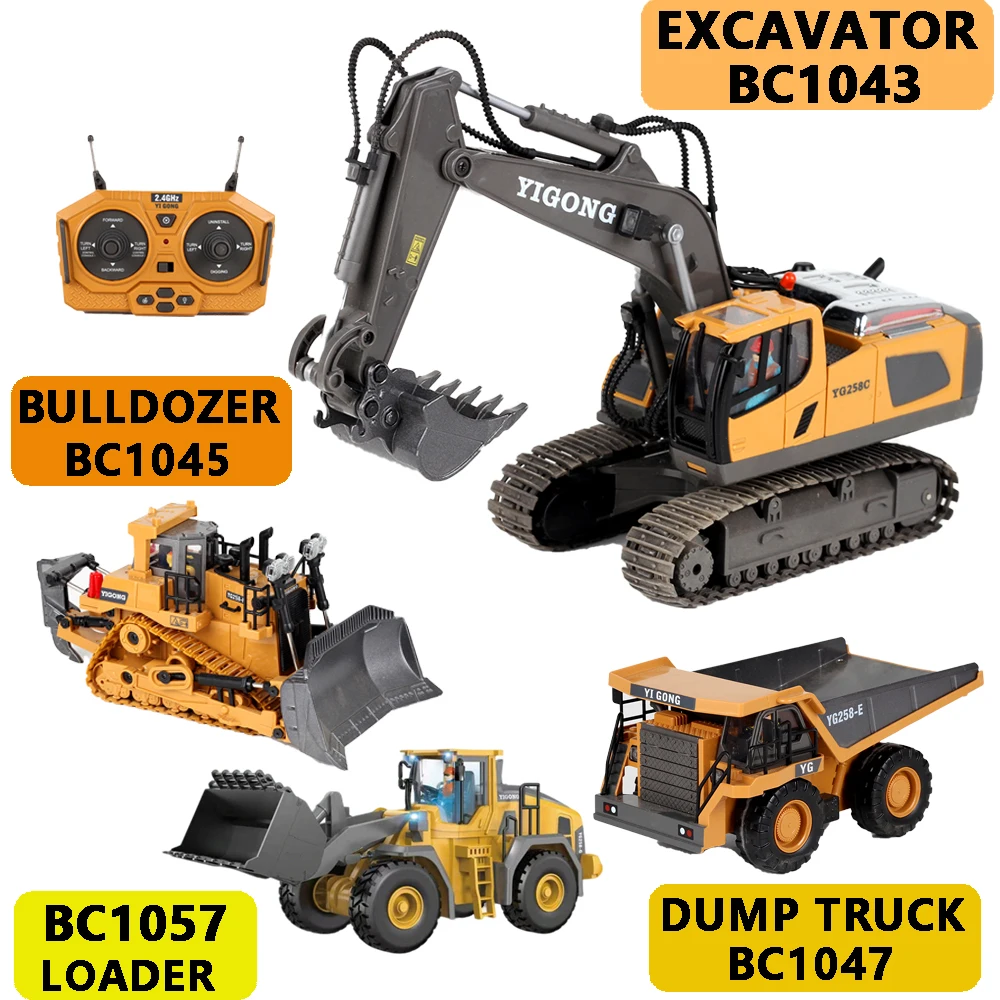 

JIKEFUN 1/20 Remote Control Excavator 2.4G Engineering Vehicle Dump Truck Bulldozer Remote Control Loader Toy Car Boy Gift