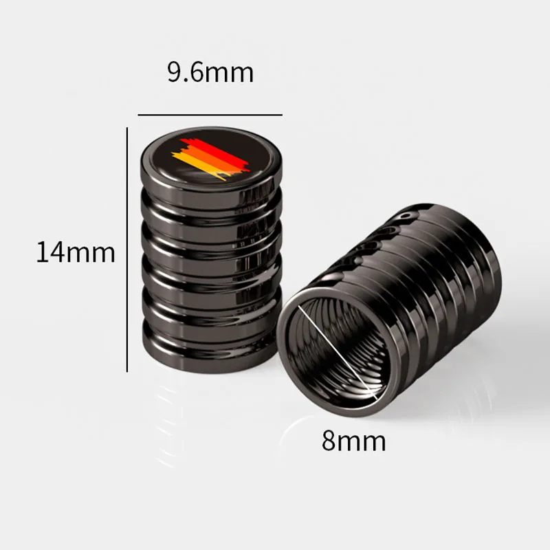 4pcs/ set of orange striped five-ring neutral automobile valve cap tire cap cover metal valve brass universal fashion valve cap