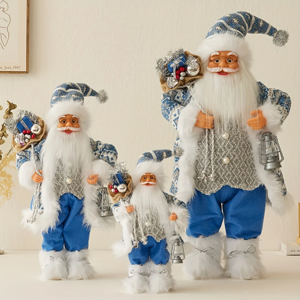 Blue and white Santa Claus holiday, home decoration Christmas decoration, Christmas gifts, New Year decoration perfect choice