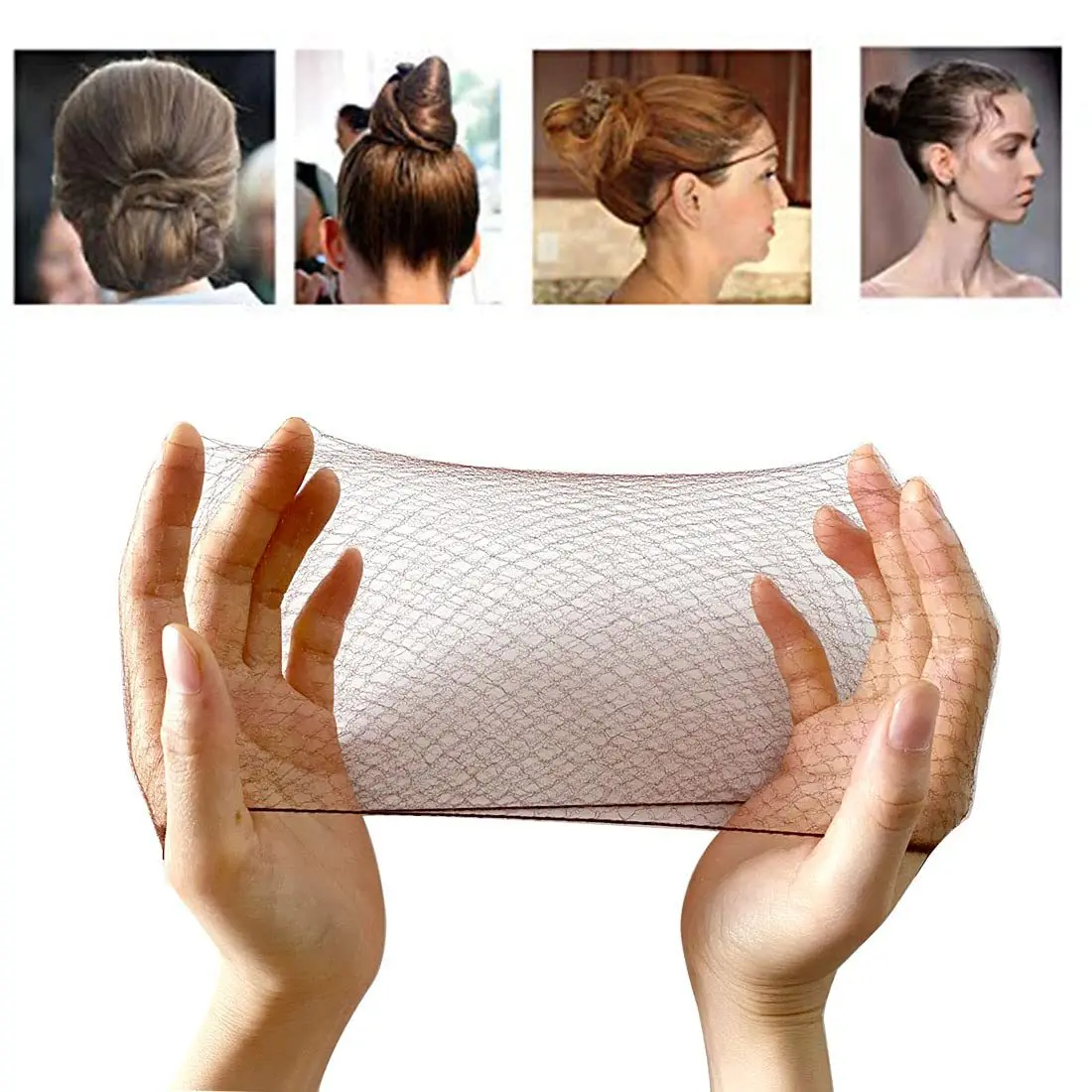 50Pcs 5MM Mesh Hair Nets Invisible Disposable Hair Net Ballet Dance Net Bun Hair Nets Elastic Edge Hair Styling Hairnets