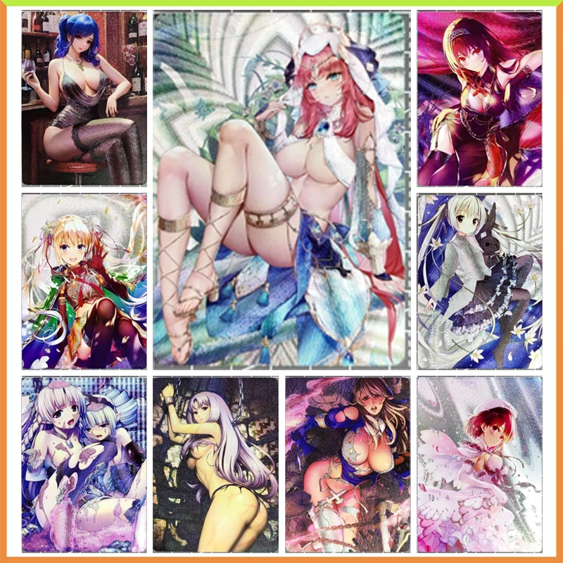 

Anime Goddess Story DIY ACG Laser Sexy Refraction Foil Louise Nilou Yuuki Asuna Toys for boys Collectible Cards Birthday Gift