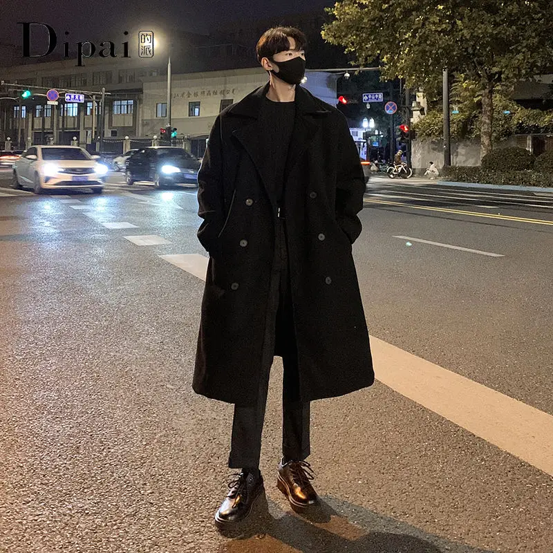 

Мужское зимнее пальто из шерстяной смеси с градиентным переходом цвета