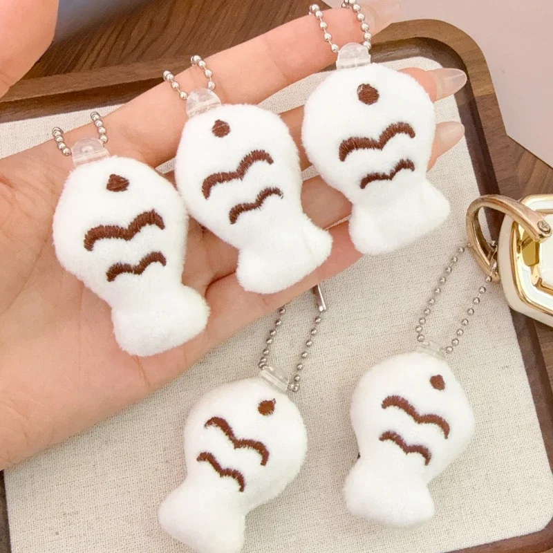 

1-5pcs Cartoon Funny Fish Keychains Couple Cute Kawaii Plush Toy Creative Little Kitten Doll Key Rings Bag Hanger Decoration