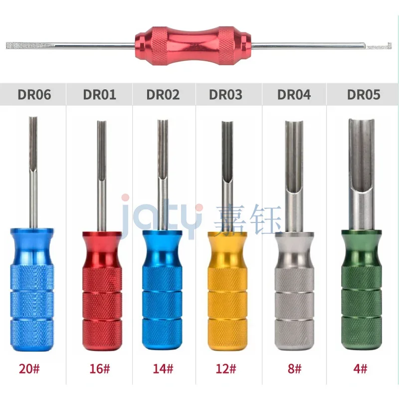 Solid male/female pin retracter, connector needle removal tool for Deutsch 0460/0462-203/204/204/203 series, 4/8/12/14/16/20#