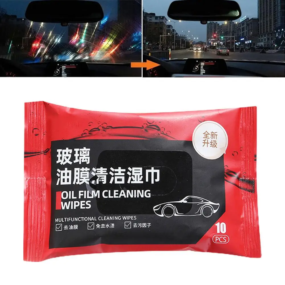 Car Glass Oil Film Removal Wipes  Windshield Glass Cleaner Car Glass Cleaner Wipes Compact Portable Dusting Wipes for Cars