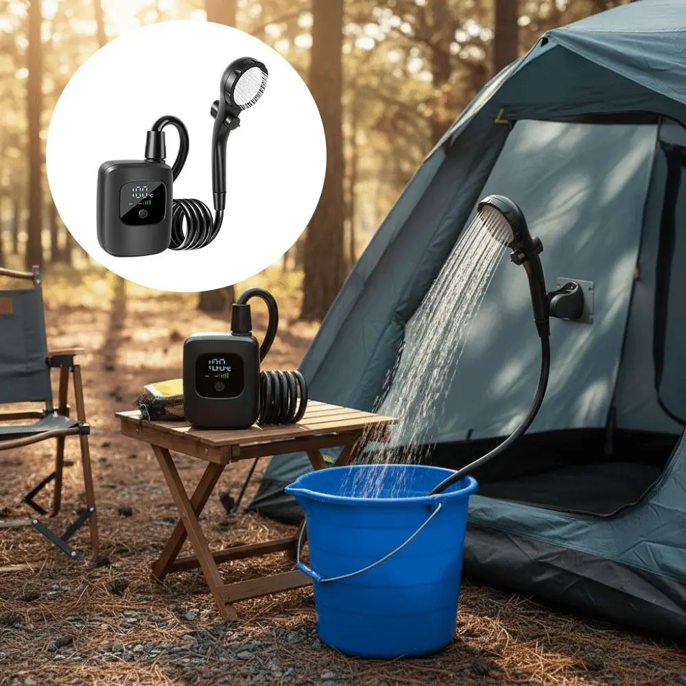 

Водонепроницаемый походный душ с цифровым дисплеем, перезаряжаемый, высоконапорный, электрический, для улицы, набор для мытья домашних животных