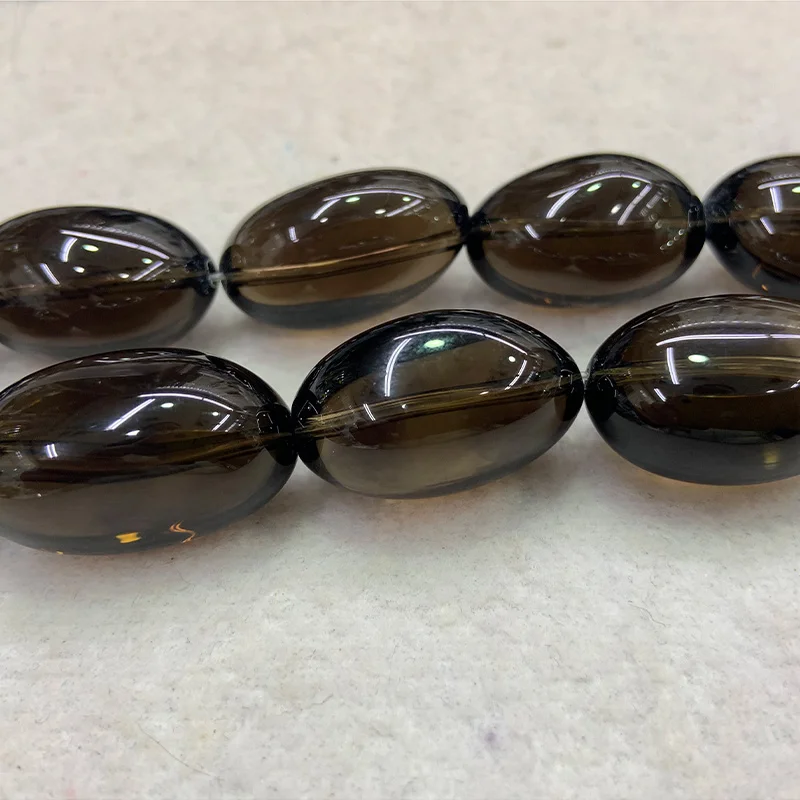 Natural Oval Smoky Quartz Beads For Jewelry Making Beads Freeform Irregular Beads For Women Bracelet Necklace 15\'\' DIY Beads