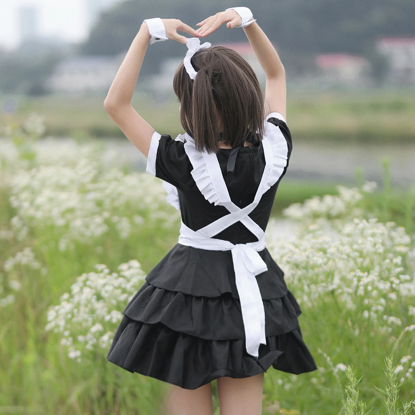 

Оригинальный трансграничный японский Sle Autumn Le, юбка-тортик горничной, костюм горничной, наряд для выступлений, женский этнический сценический костюм