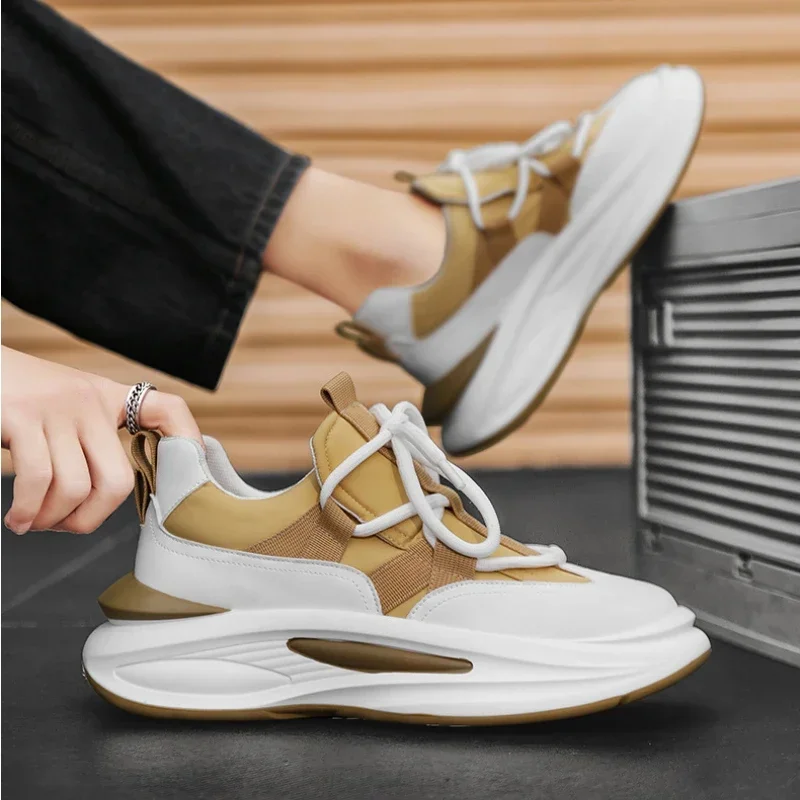 Luxury Men\'s Sneakers Designer Platform Men Running Shoes Quality Comfortable Casual Shoes Lace-Up Men Sport Shoes tenis hombres