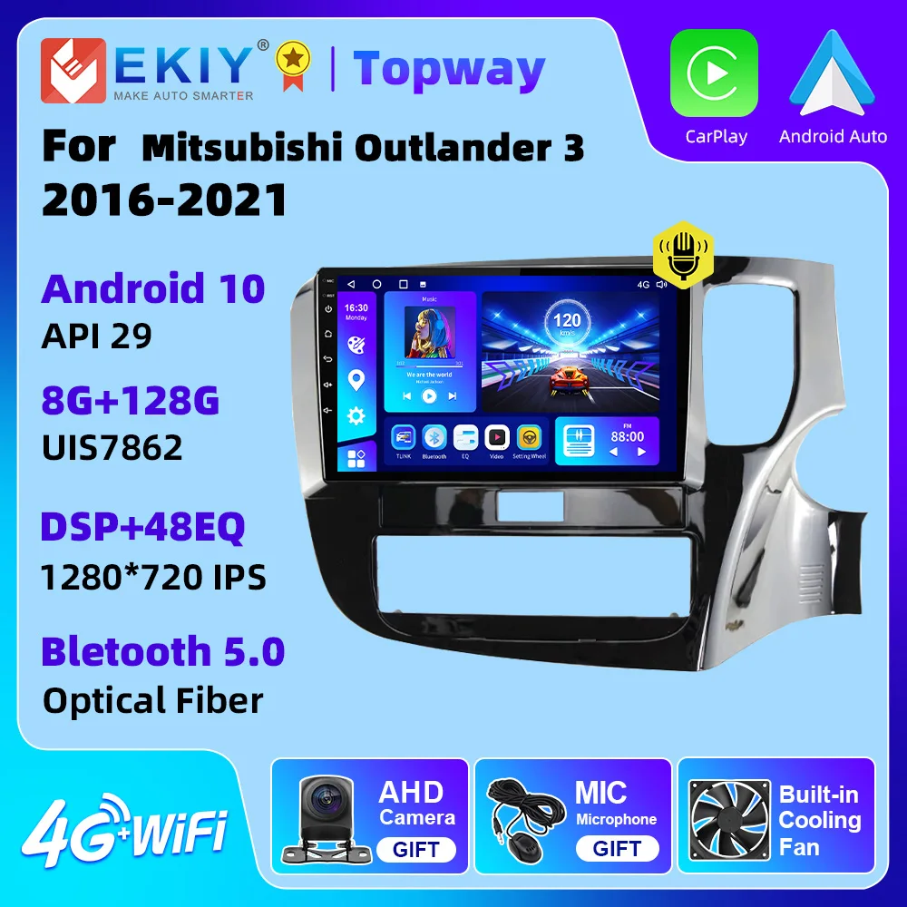 

EKIY Android Car Radio Stereo System 2 Din For Mitsubishi Outlander 3 2016-2021 Wireless Carplay Auto Multimedia 4G WIFI No DVD