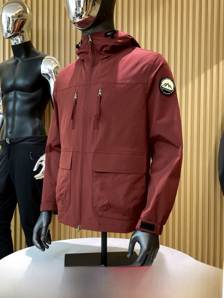 

Retro Workwear Style Men's Outdoor Casual Hooded Jacket Multi-Pocket Design Spring Fashionable All-Match Jacket Coat