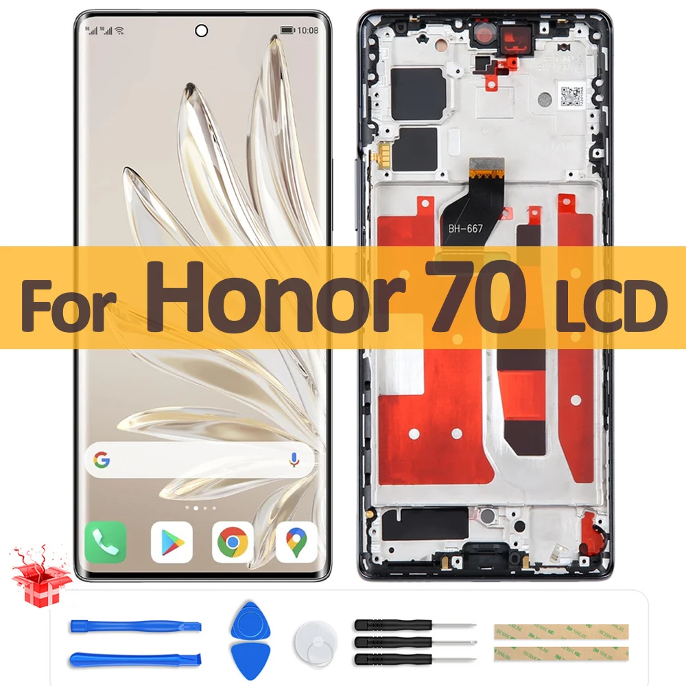 

6.67" Original OLED For Huawei Honor 70 FNE-AN00 LCD Display Touch Screen Digitizer Assembly For Honor70 FNE-NX9 Repair Parts