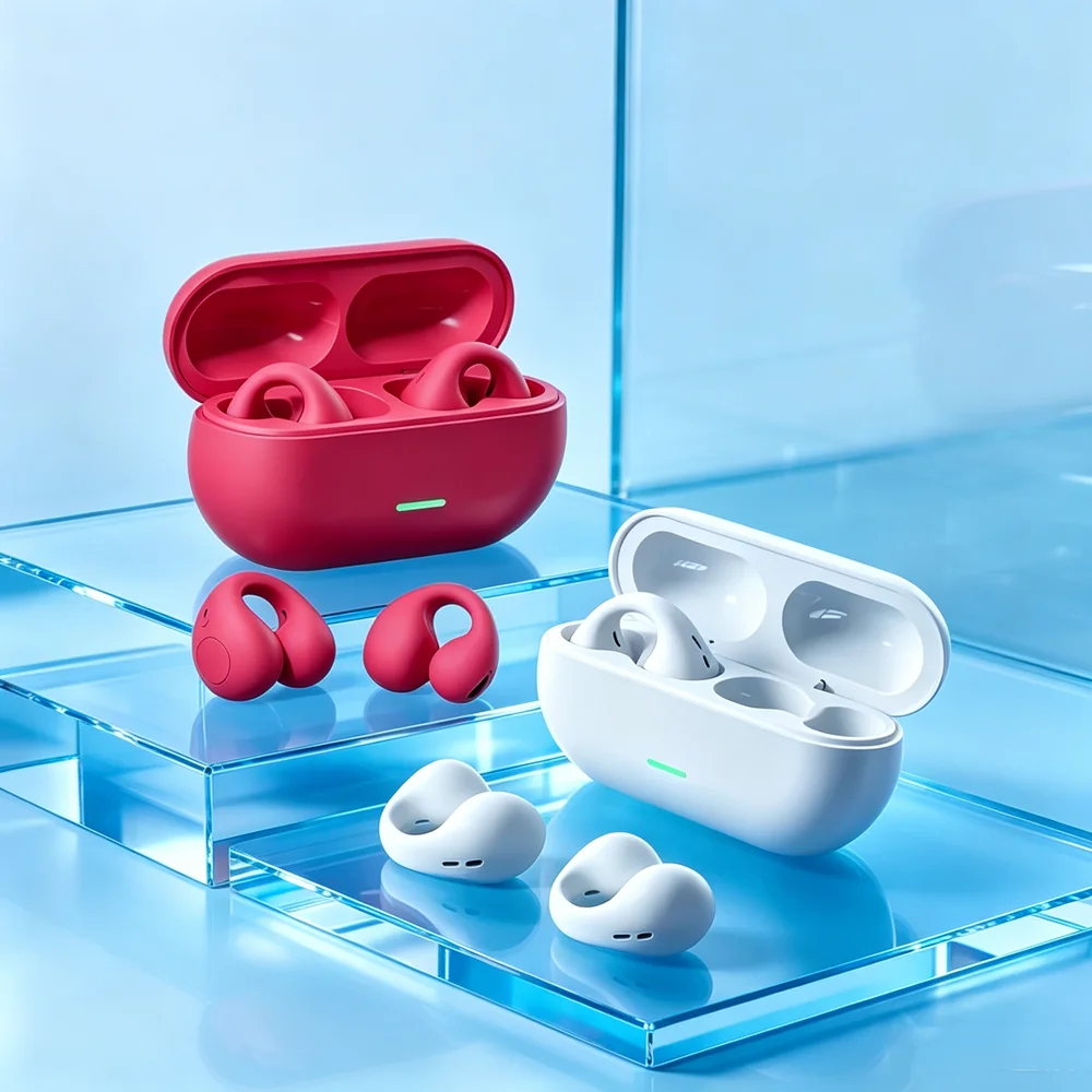 OWS Ear Clip Earphones Wireless Bluetooth 5.3 Headset HD Call Touch Control Earbuds Low latency Gaming Headphones