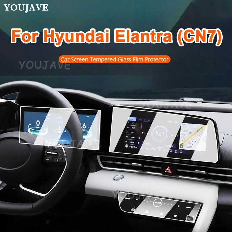

For Hyundai Elantra CN7 2021 2022 2023 car Tempered Glass Film Protector Center Console GPS Navigation Screen Protective Display