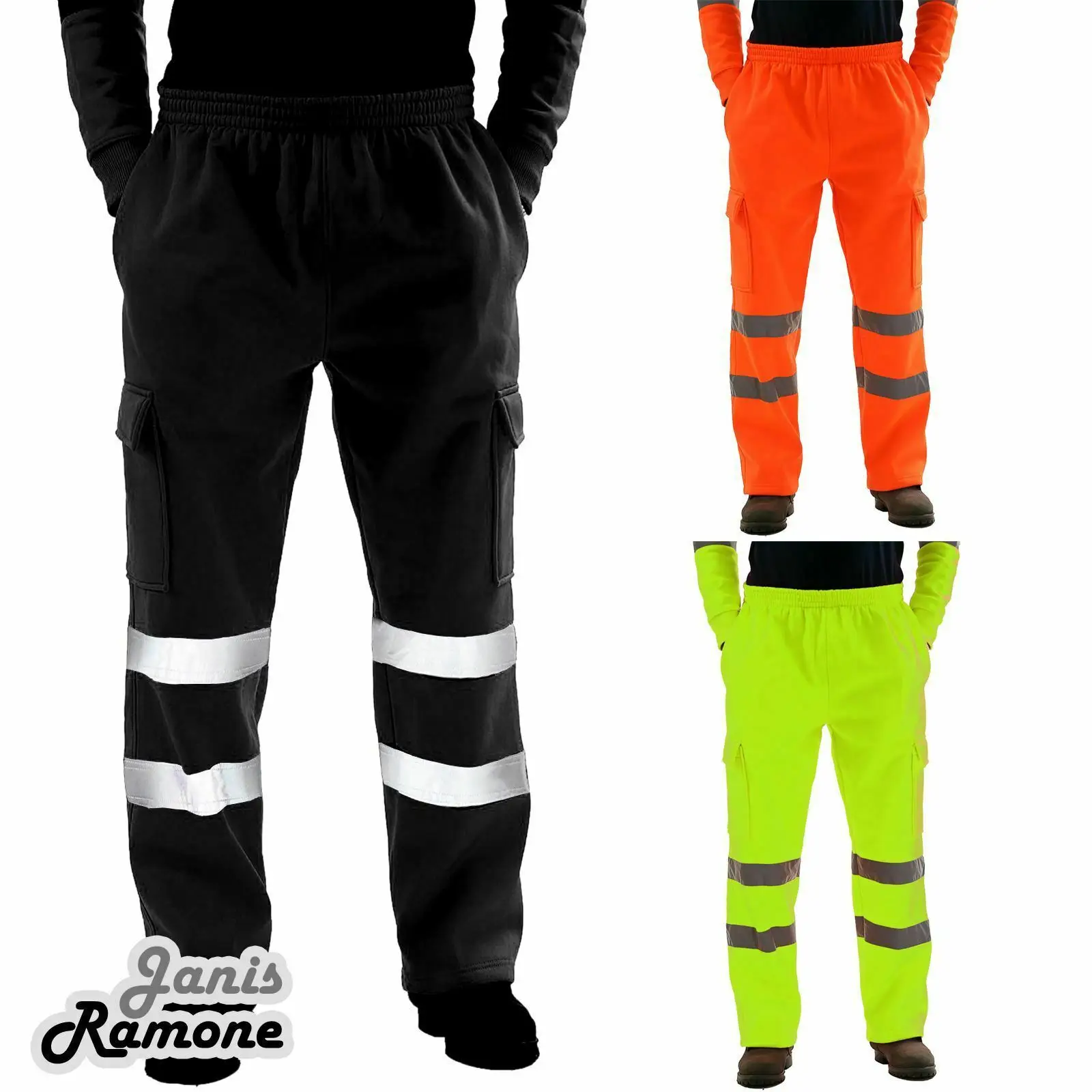 

New Men's Reflective Strip Sanitation Worker Uniform Fleece Work Clothes Long Pants Labor Protection Clothing