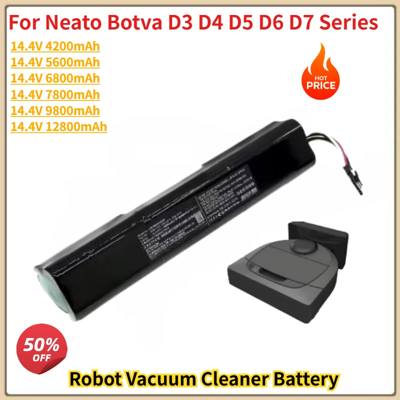 High Capacity Battery 14.4V 12800mAh For Neato Botvac  D301 D502 D503 D701 D702 D3 D4 D5 D6 D7 Robotic Vacuum Cleaner Brand New