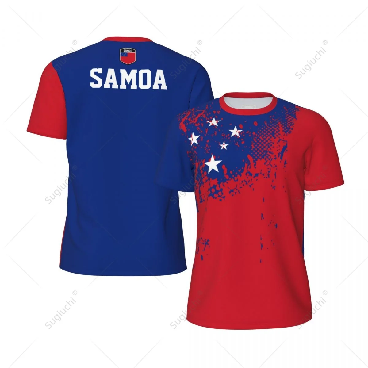 Exclusive design Samoa Flag Grain 3D Printed Men For Running Bike Soccer Tennis Fitness Sports tshirt Mesh Fans Short T-shirt