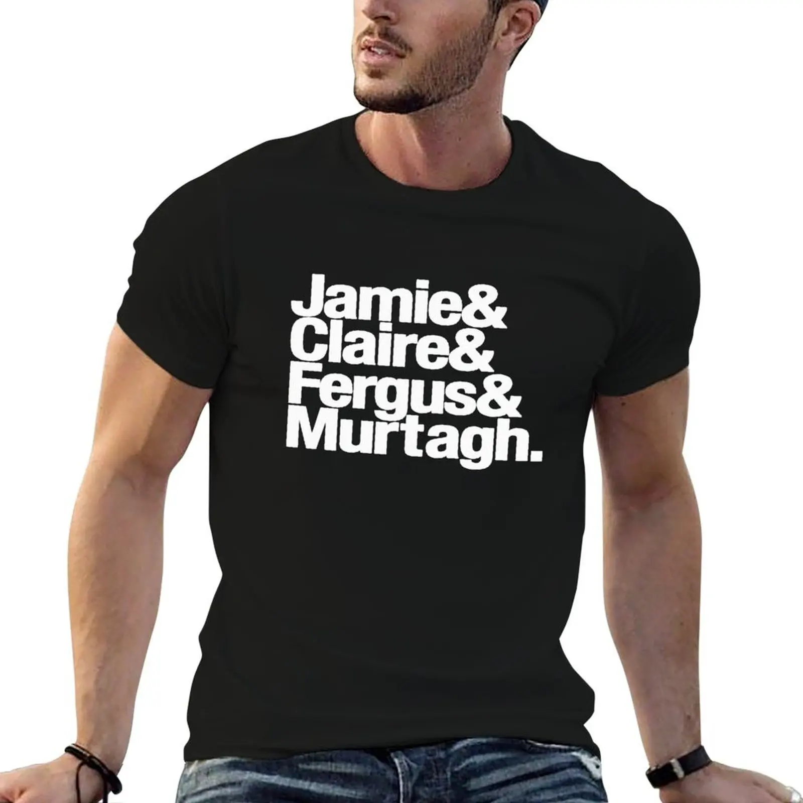 Camiseta Outlander Diana Gabaldon Helvetica Ampersand List, camisetas gráficas para hombre, camisetas para hombre, camiseta suave de algodón