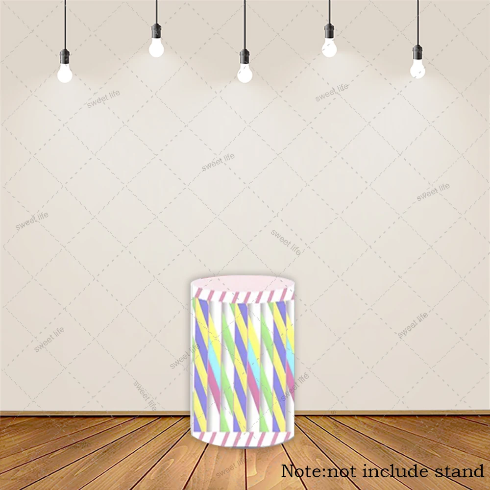 كاندي شوب غطاء اسطوانة صورة خلفية كاندي لاند عيد ميلاد الطفل دش الحلوى دائرة عمود طيدة يغطي