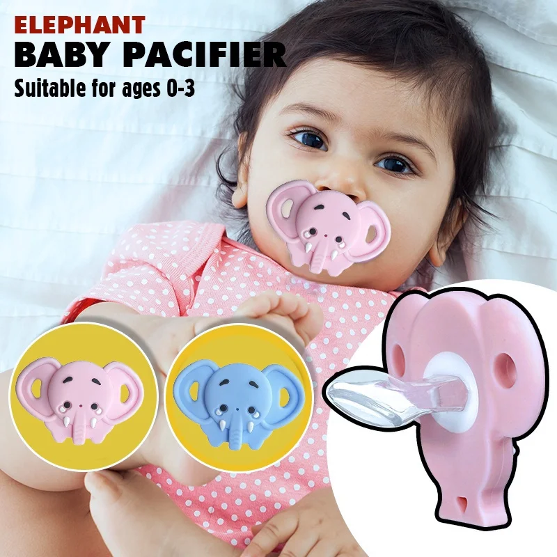 Little Animals Full Silicone Pacifiers Photography Accessories Elephant BPA Free Available For 0-3 Years Newborn Perfect Gift