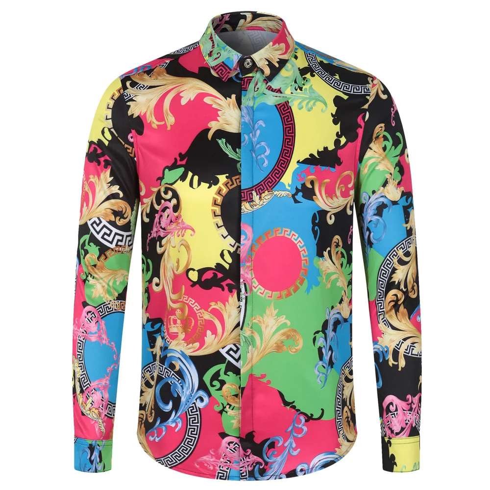 

Shirt Colorful Printed Flower For Men and Women Long Sleeve Spring Summer Style Luxury Man Beach Shirts Street Topwear Clothing