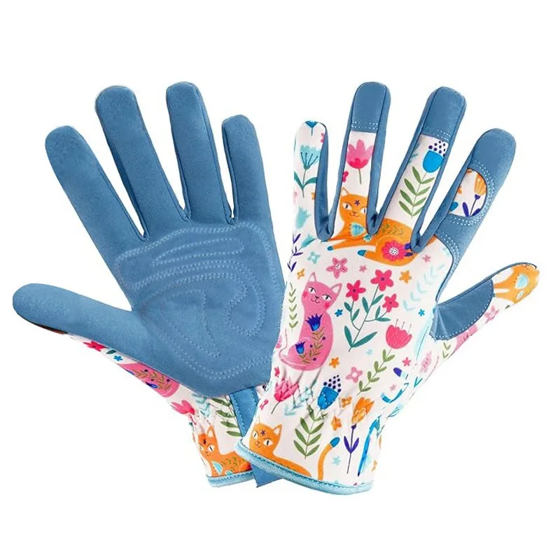 Gardening Gloves with Grip Printed Touch Screen Gardening Gloves Piercing Resistant Work Gloves