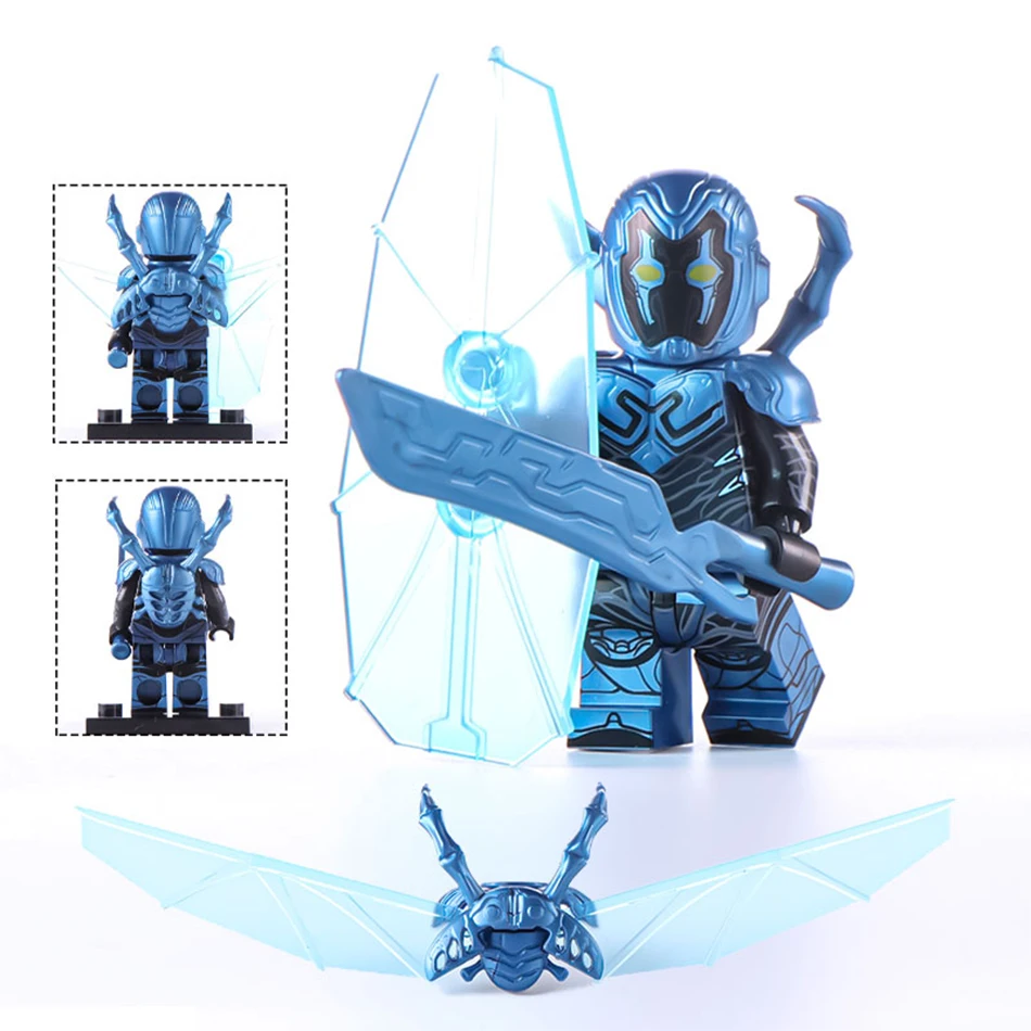 MOC Bricks Movie Super Blue Beetle Building Blocks Comic DC Anime Heroes Assembly Action Figures Toys for Kids Christmas Gifts