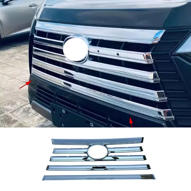 

FIT FOR LEXUS GX GX550 2024 2025 2026 ABS black chrome Front Grille Body Kit Center Grill molding Cover Strip Trim