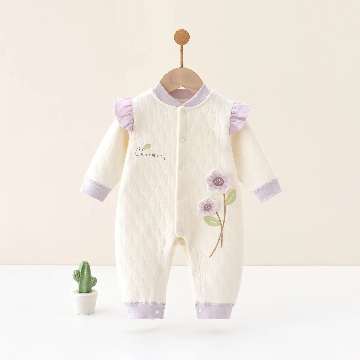 Baby Girl Cute Clothes Newborn Baby Warm Spring Autumn Outwear Jumpsuit Infant 0-18Months Soft Pure Cotton Casual Bodysuit
