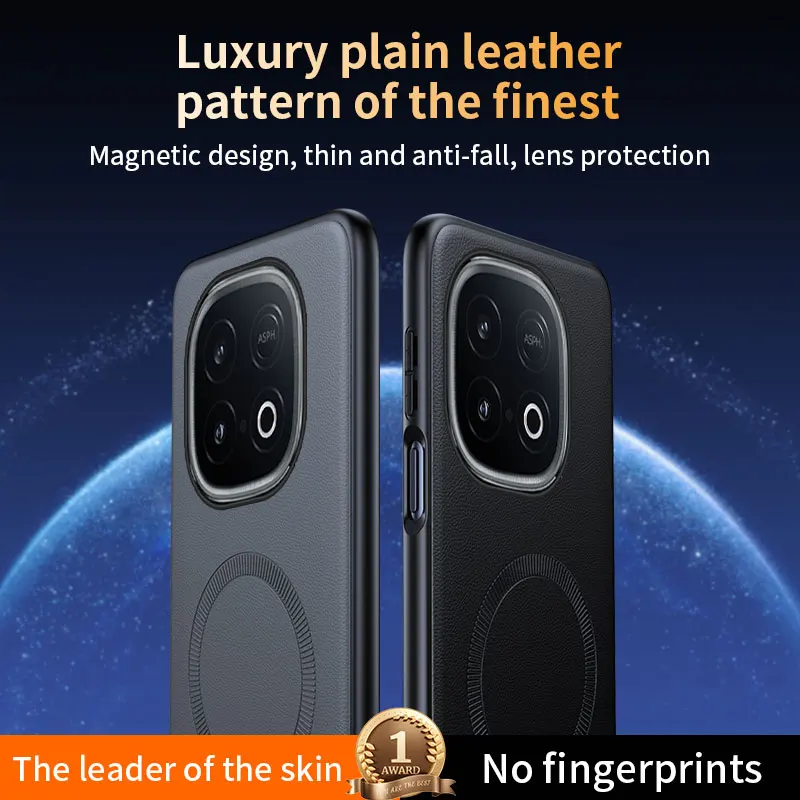 Untuk VIVO IQOO Z10 Turbo Case Penutup Pelindung Kulit Magnetik untuk VIVO IQOO Z10 Turbo Anti-sidik Jari Anti-selip PC + TPU