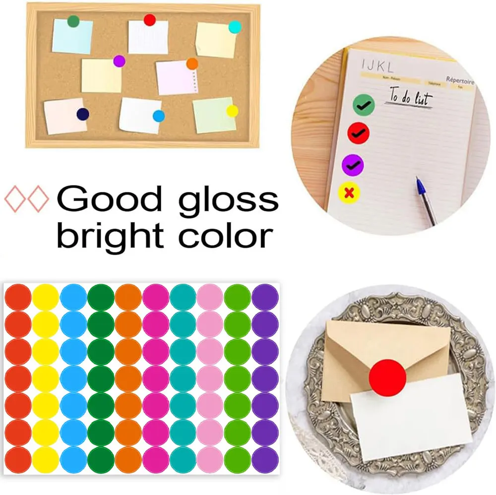 700-1400 PCS Colored Dot Stickers Round Color Coding Labels Circle Dots Labels Price Stickers Polka Circle Dot Stickers Label image 4