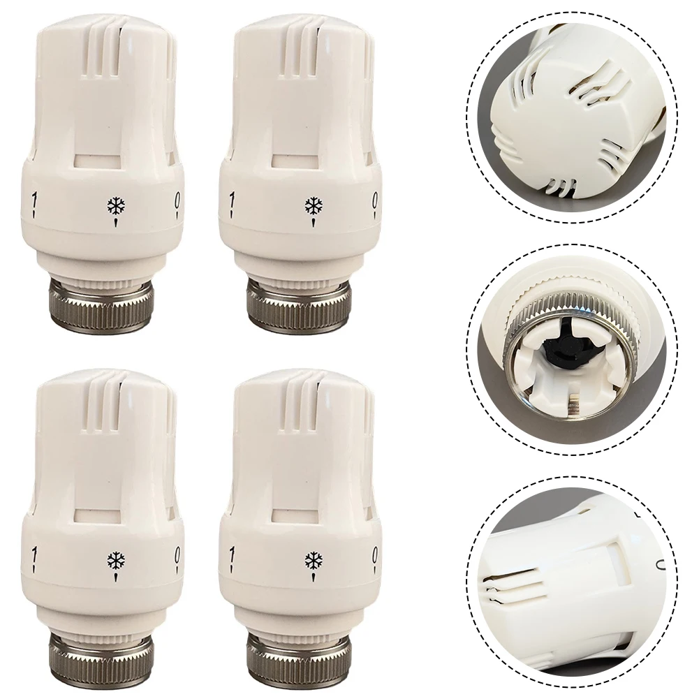 4pcs M30x1.5mm Thermostatic Radiator Valve Heating Temperature Control Valve Thermostatic Head HVAC System Parts