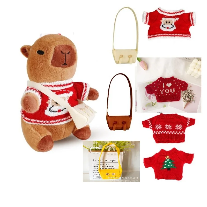

DIY Cute Capybara Plush with Clothes & Bag Cartoon Capybara Dolls Capybara Stuffed Plushies Gifts for Boys Girls