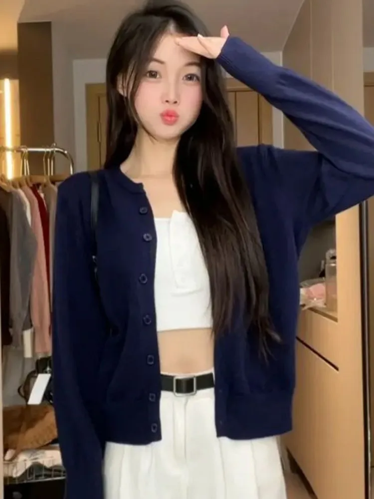 Korean Sle Chic ort Sve Long Sve Women's Sweater Jaet Autumn Winter Outerwear Comfortable Loose Fit  Color