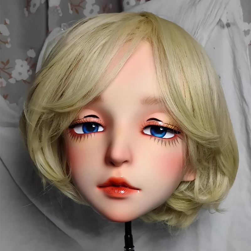 تخصيص أنثى فتاة حلوة الراتنج نصف رئيس أو Kigurumi BJD عيون كروسدريس تأثيري انمي ياباني دور قناع والشعر المستعار