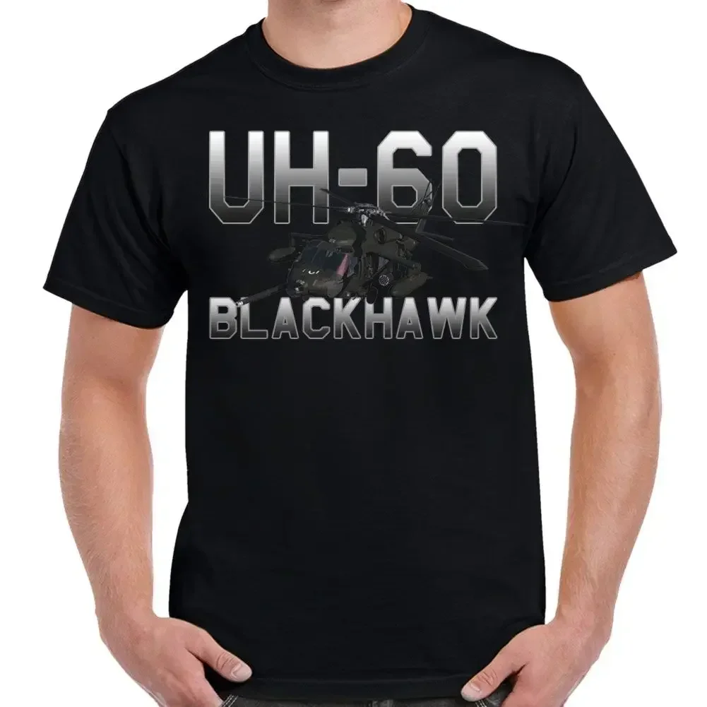 UH-60 Black Hawk Helicopter Mens T-shirt Short Sleeve Casual Cotton Summer Boys T-Shirts