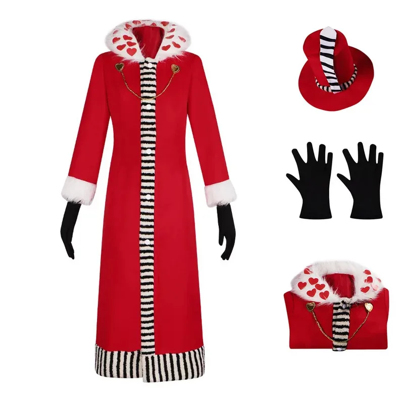 

Аниме Hell Inn Valendinu Косплей Костюм Женское Красное Платье Шляпа Перчатки Полный Комплект Villain Valendinu Костюм Для Ролевых Игр Хэллоуин Вечеринка