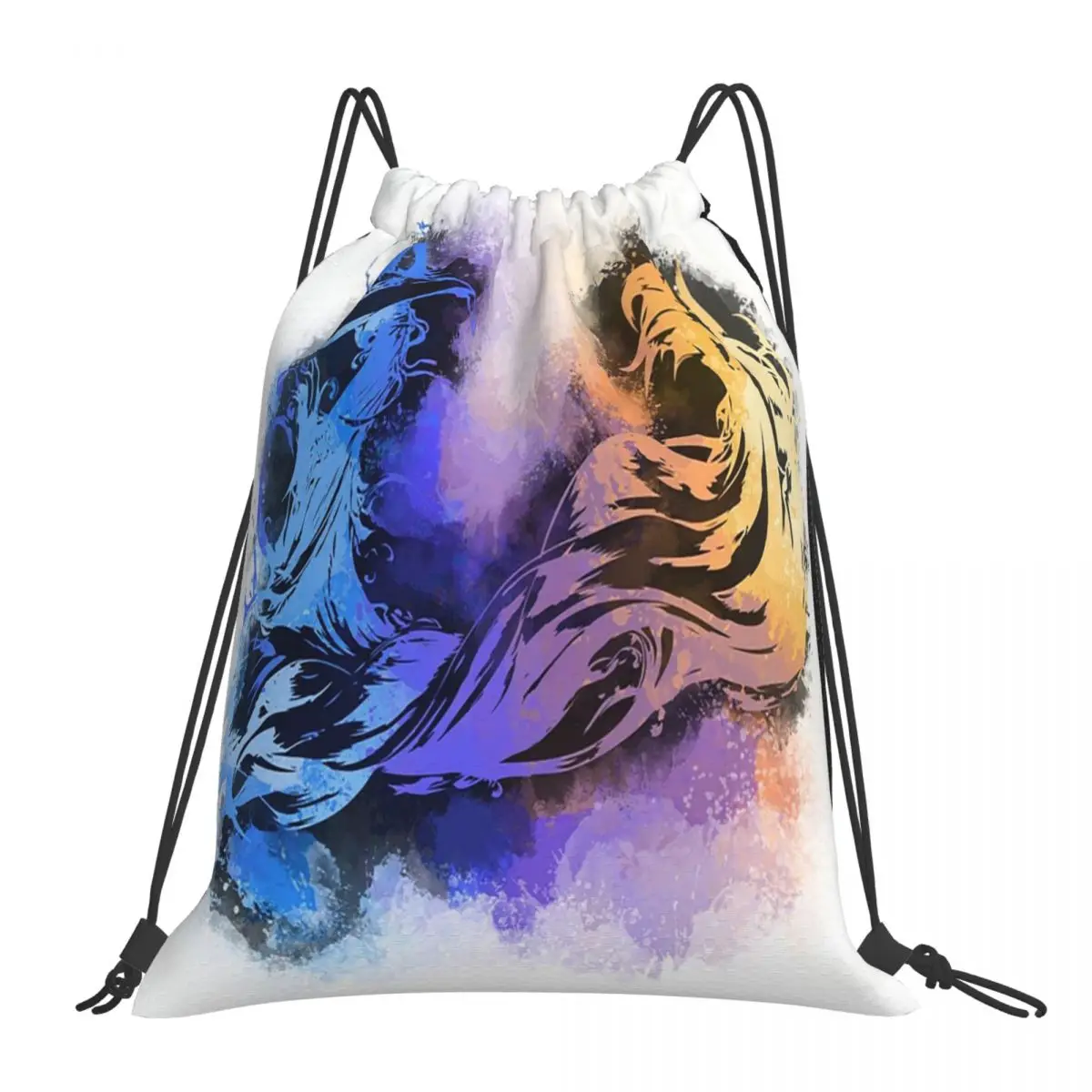 Final Fantasy X Backpacks Fashion Portable Drawstring Bags Drawstring Bundle Pocket Sports Bag Book Bags For Man Woman Students