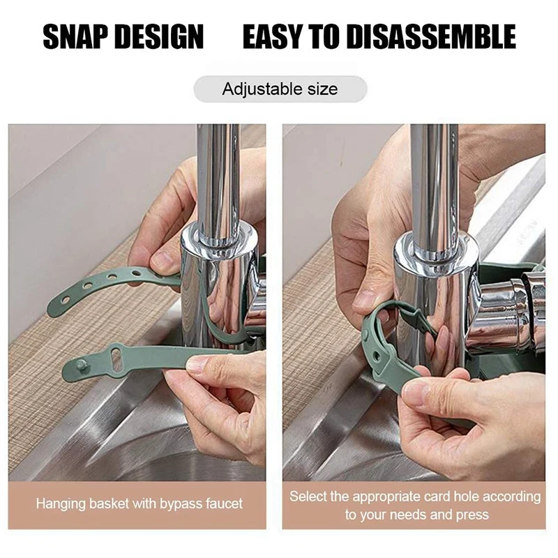 Telescopic Kitchen Sink Storage Rack, Caddy Sponge Holder, Silicone Sponge Holder para Sink Pendurado, branco e cinza, 2pcs