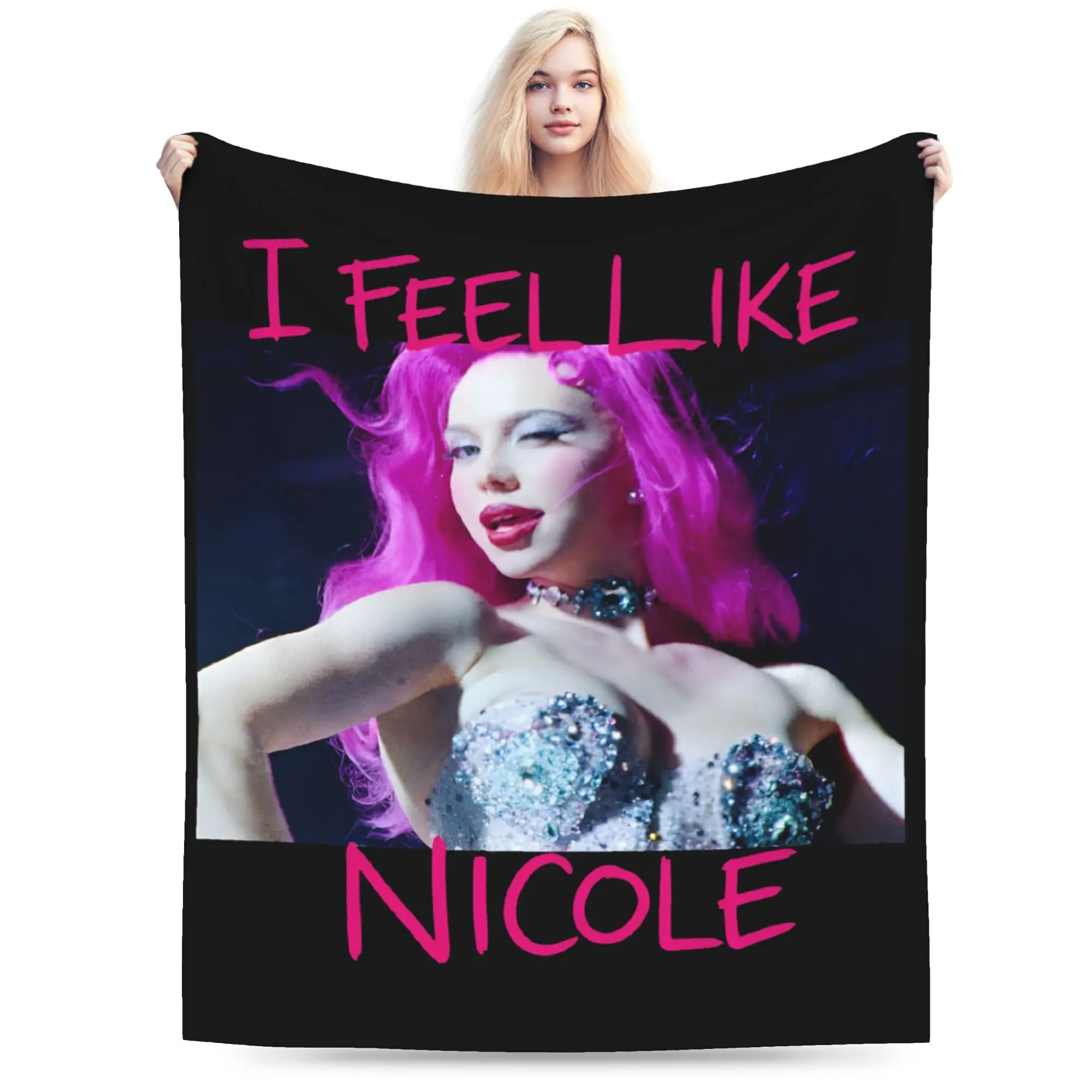A-Adela Prima I Feel Like Nicole Blankets Flannel Decoration  Multi-function Ultra-Soft Throw Blanket for Bed Bedroom Rug Piece