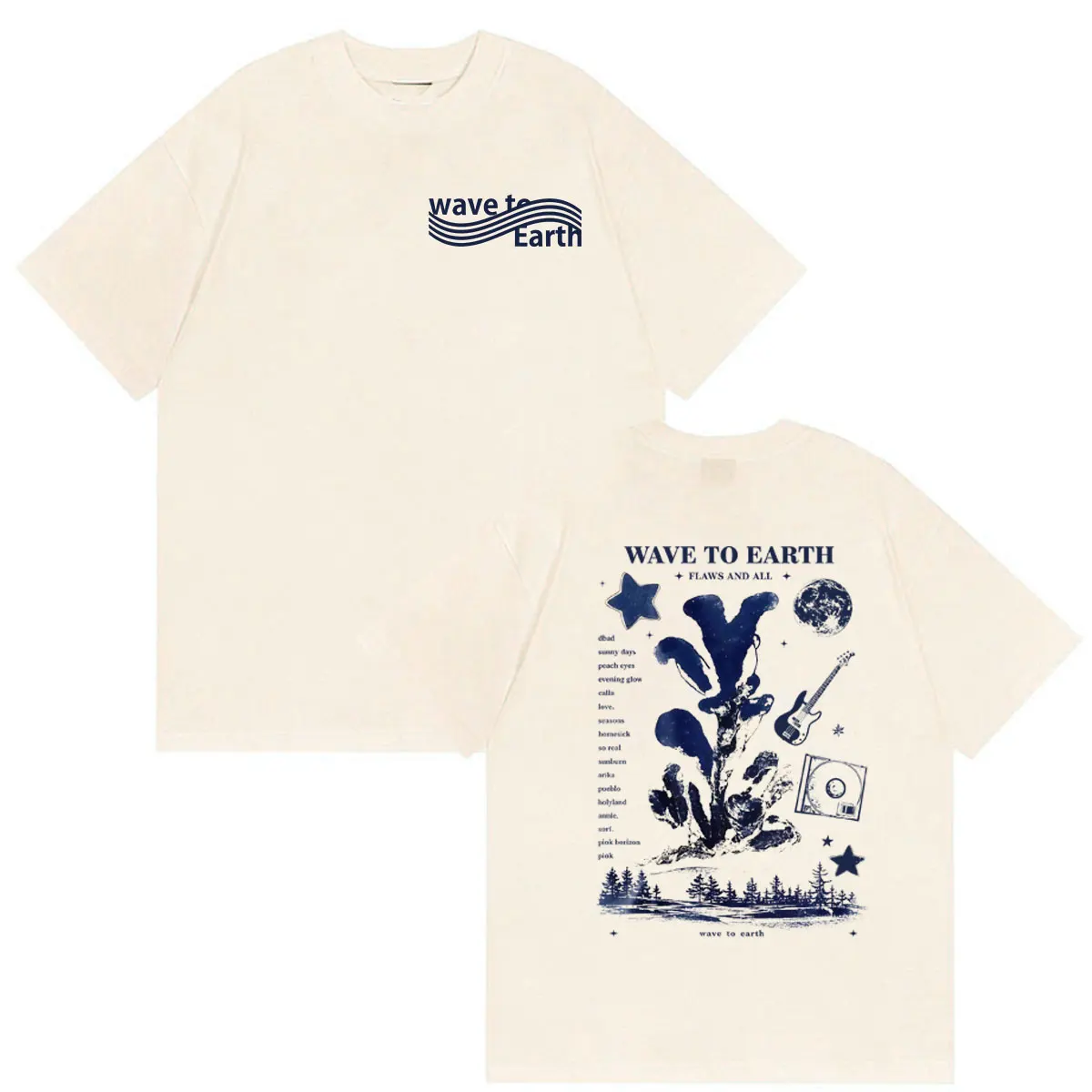 Wave To Earth The Pieces Tour 2026 Bedrucktes T-Shirt Herren Koreanische Band Hip-Hop Kurzarm-T-Shirt Kleidung Mode Vintage T-Shirts – Detail 3