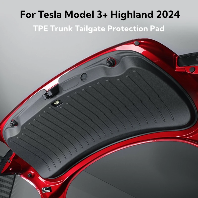 

For Tesla Model 3+ Highland 2024 Rear Trunk Tailgate Guard Mat TPE Trunk Door Protection Pad Anti-dirt Mat Car Accessories