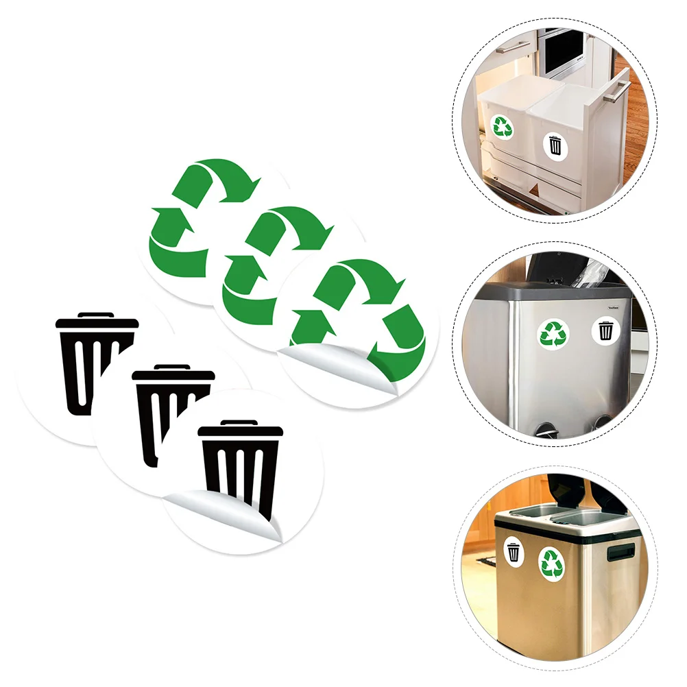 

Trash Can Applique Garbage Classification Label Circle Stickers Logo Labels Decals 128X128X001CM Pvc Bin