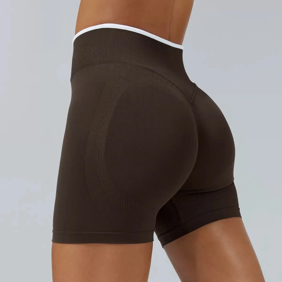 Women White Waist Tight Summer Seamless Sports Shorts High Waist Hip Lifting Yoga Pants Running High Elastic Sport Shorts Female