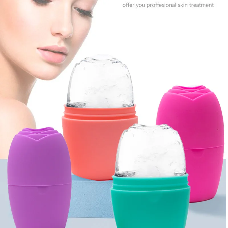 Cuidados com a pele beleza levantamento contorno ferramenta silicone bandejas de cubos de gelo globo de gelo bolas de gelo rosto massageador rolo facial reduzir acne